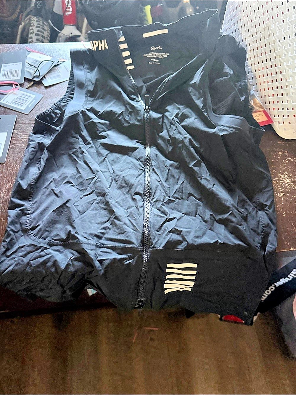 Rapha Men's Pro Team Lightweight Gilet Black Cycling Vest Size Medium NWT